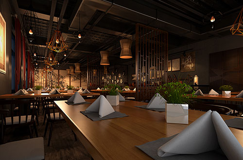 慈溪简约大气中式风格餐厅设计装修效果图