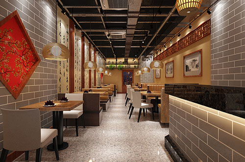 慈溪传统中式餐厅餐馆装修设计效果图